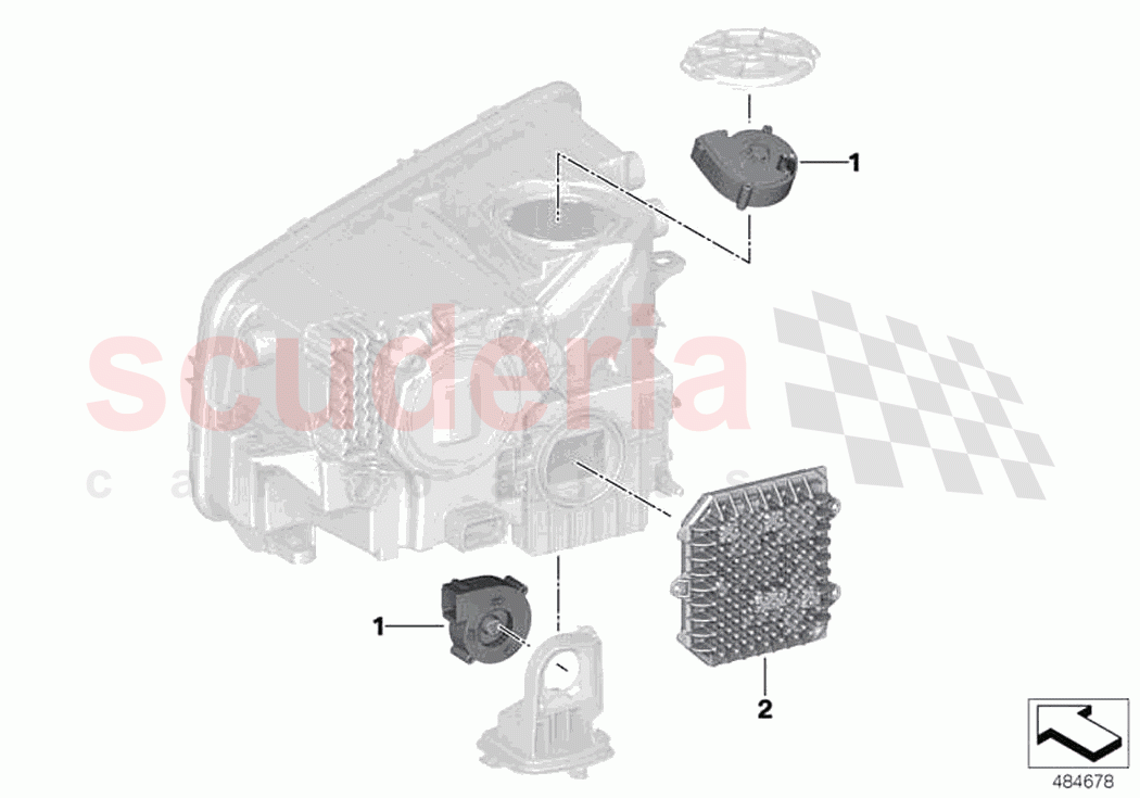 Electronic components headlight of Rolls Royce Rolls Royce Cullinan RR31(2017-2023)