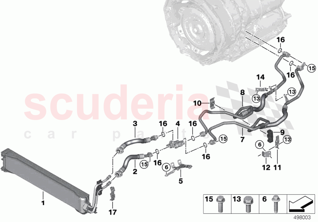 Heat exch transmission oil cooler line of Rolls Royce Rolls Royce Cullinan RR31(2017-2023)