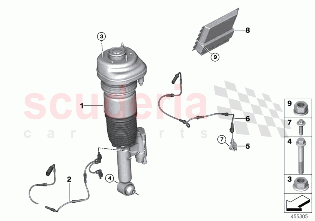 Air spring strut rear control units of Rolls Royce Rolls Royce Cullinan RR31(2017-2023)