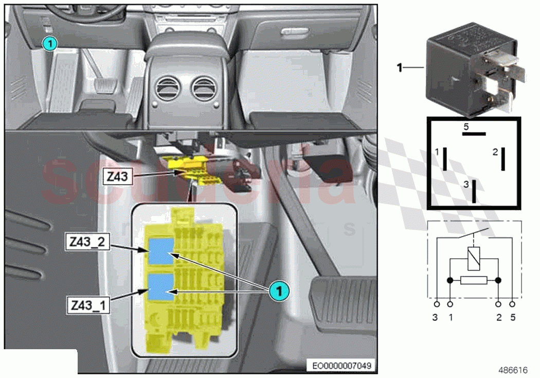 Relay terminal 30B Z43 of Rolls Royce Rolls Royce Cullinan RR31(2017-2023)
