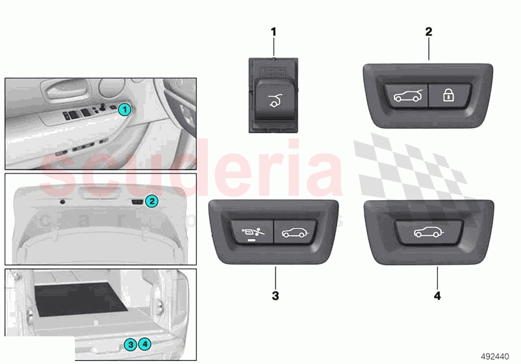 Switch tailgate activation of Rolls Royce Rolls Royce Cullinan RR31(2017-2023)