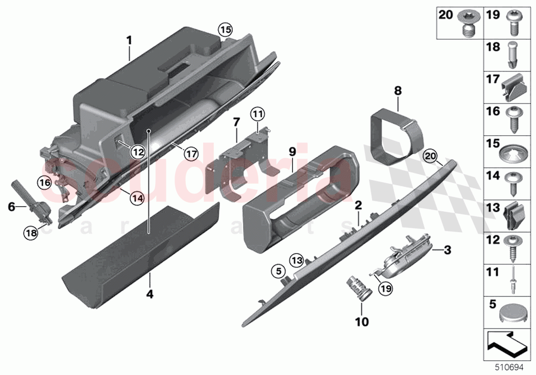 Glove box of Rolls Royce Rolls Royce Cullinan RR31(2017-2023)