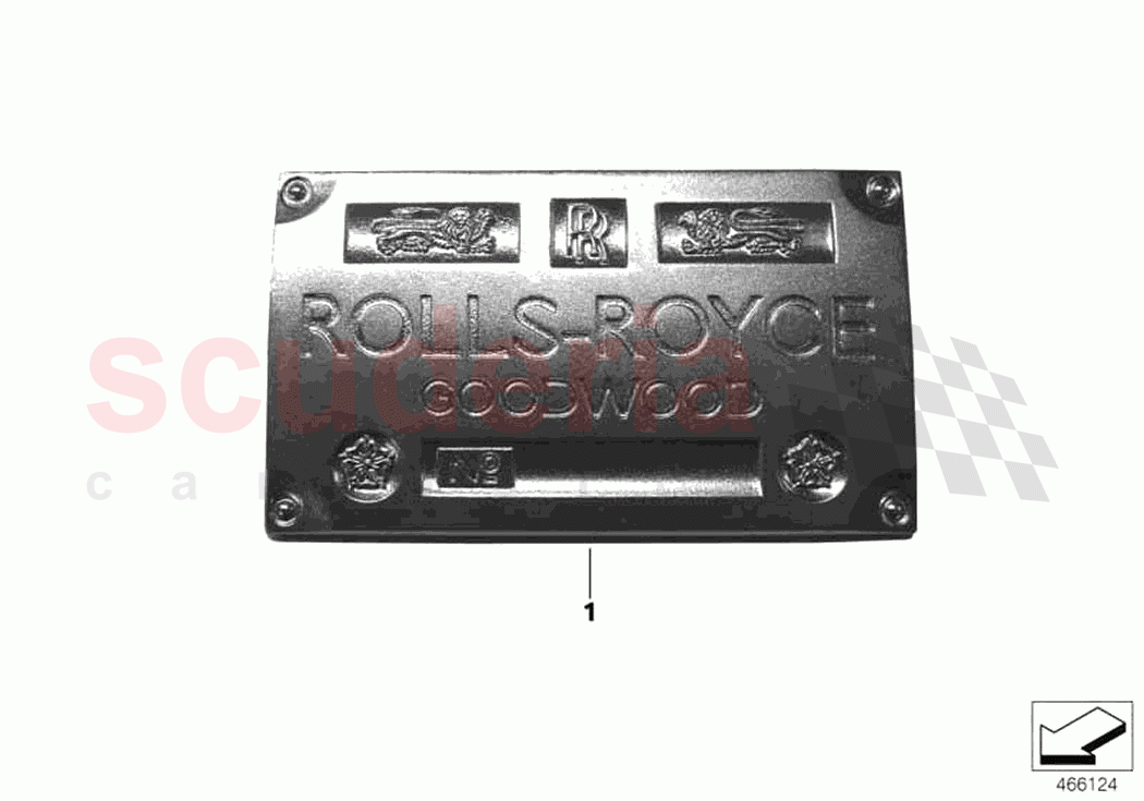 Vehicle ID number badge per order of Rolls Royce Rolls Royce Cullinan RR31(2017-2023)