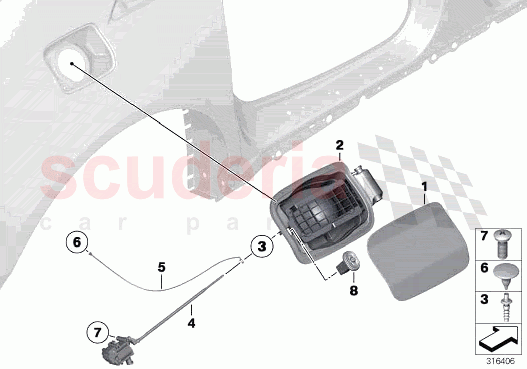 Fill in flap of Rolls Royce Rolls Royce Dawn RR6(2017-2023)