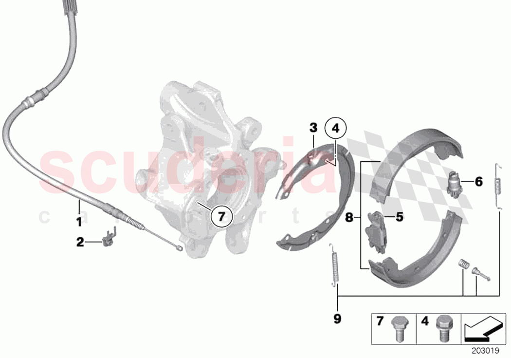 Parking brake brake shoes of Rolls Royce Rolls Royce Dawn RR6(2017-2023)