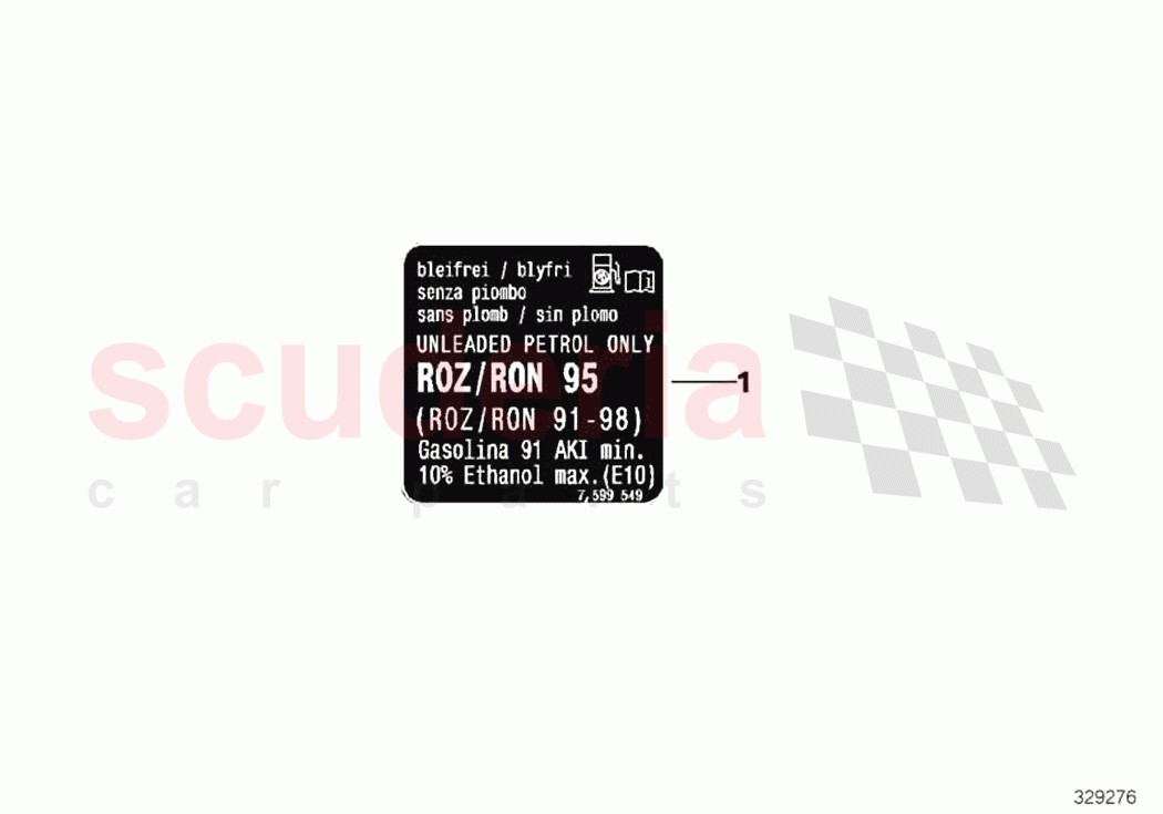 Information plate fuel of Rolls Royce Rolls Royce Dawn RR6(2017-2023)