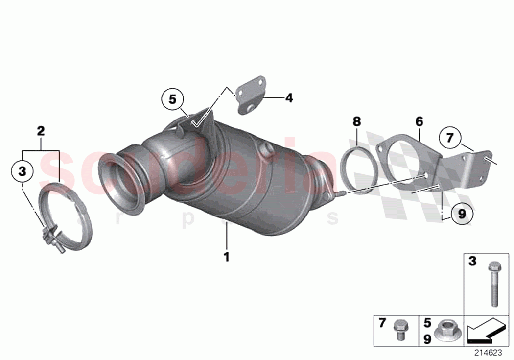 Engine compartment catalytic converter of Rolls Royce Rolls Royce Dawn RR6(2017-2023)