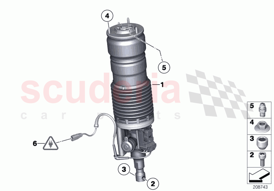 Air spring strut front of Rolls Royce Rolls Royce Dawn RR6(2017-2023)