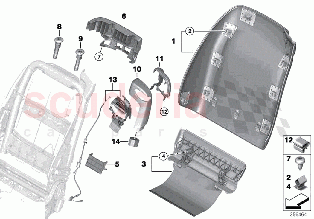 Set front backrest trims of Rolls Royce Rolls Royce Dawn RR6(2017-2023)