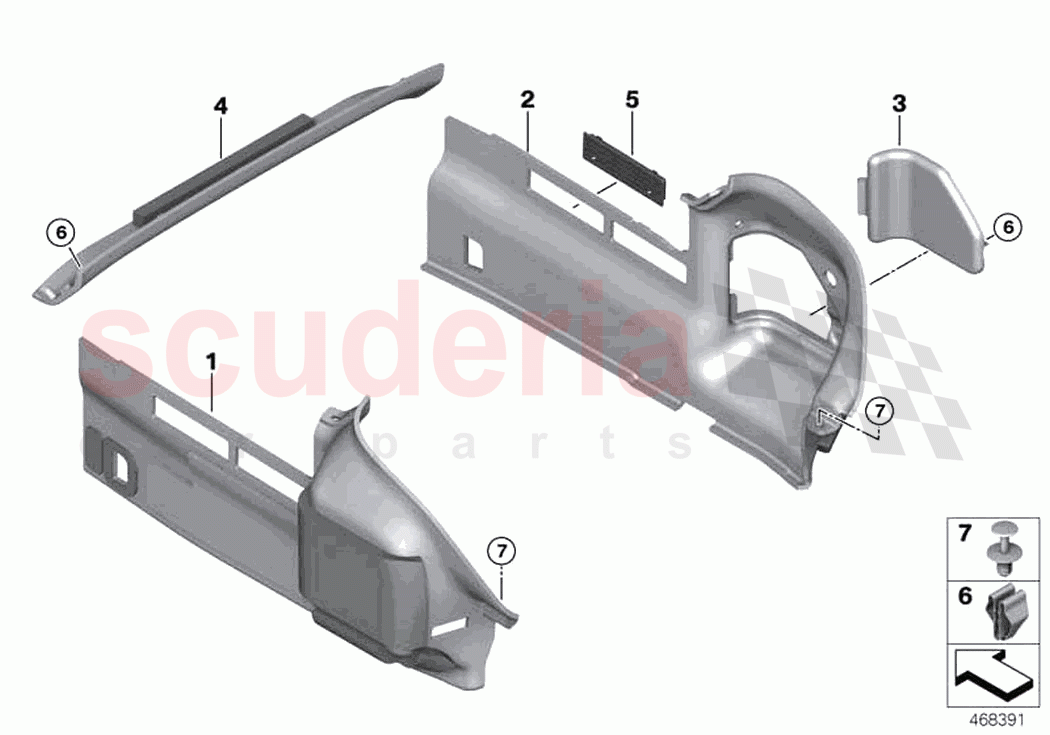 Lateral trunk floor trim panel of Rolls Royce Rolls Royce Dawn RR6(2017-2023)