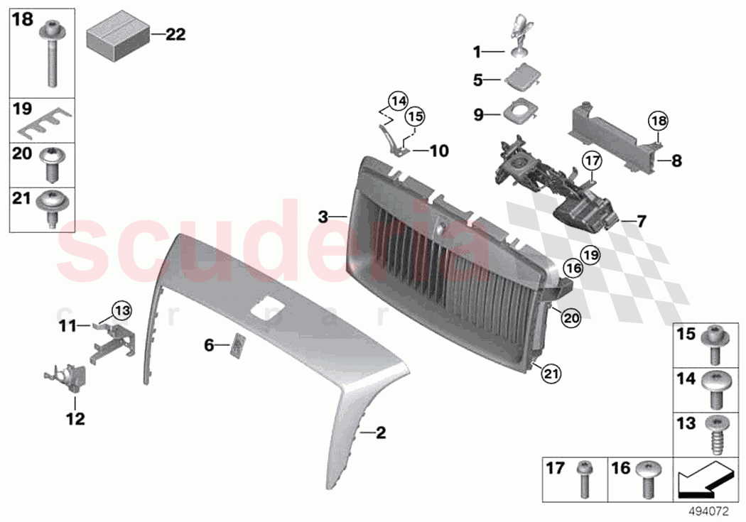 Radiator grill radiator figure of Rolls Royce Rolls Royce Dawn RR6(2017-2023)