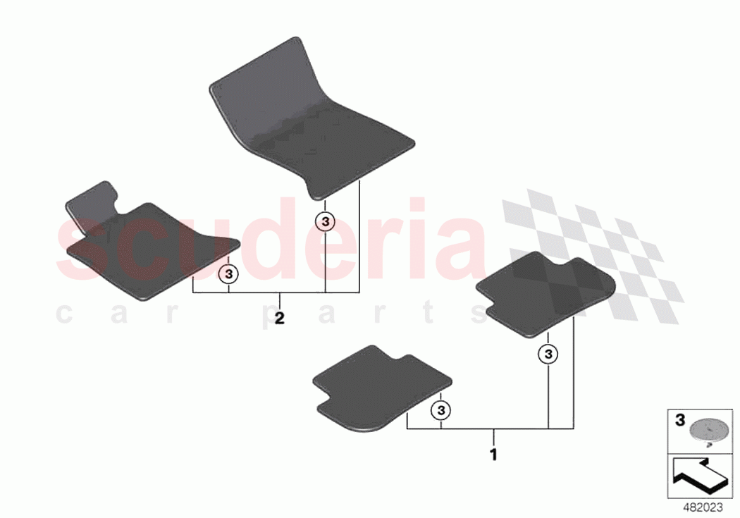 Set of floor mats of Rolls Royce Rolls Royce Dawn RR6(2017-2023)