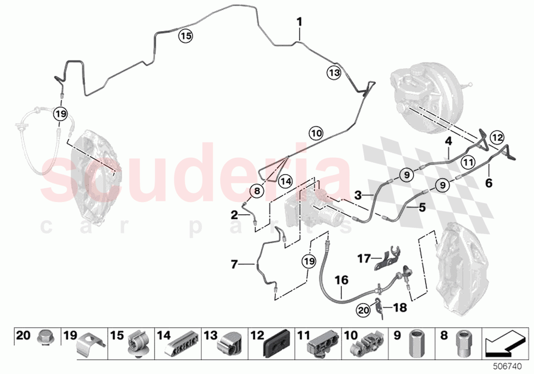 Brake pipe front of Rolls Royce Rolls Royce Ghost Extended RR22(2019-2023)
