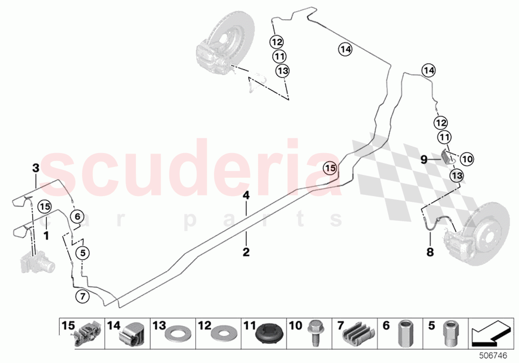 Brake pipe rear of Rolls Royce Rolls Royce Ghost Extended RR22(2019-2023)