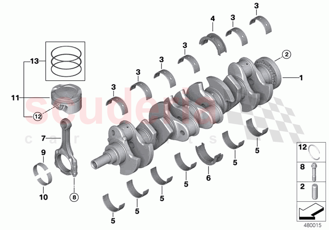 Crankshaft connecting rod piston of Rolls Royce Rolls Royce Ghost Extended RR22(2019-2023)