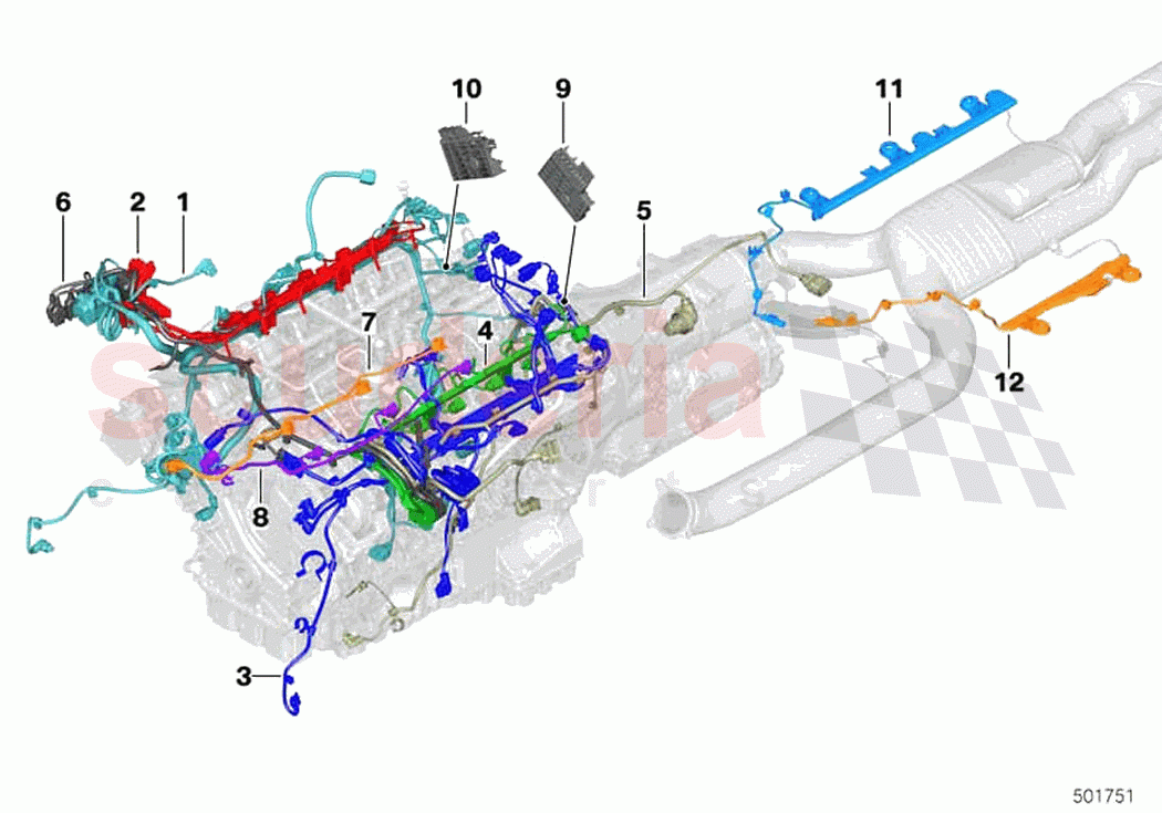 Engine wiring harness of Rolls Royce Rolls Royce Ghost Extended RR22(2019-2023)