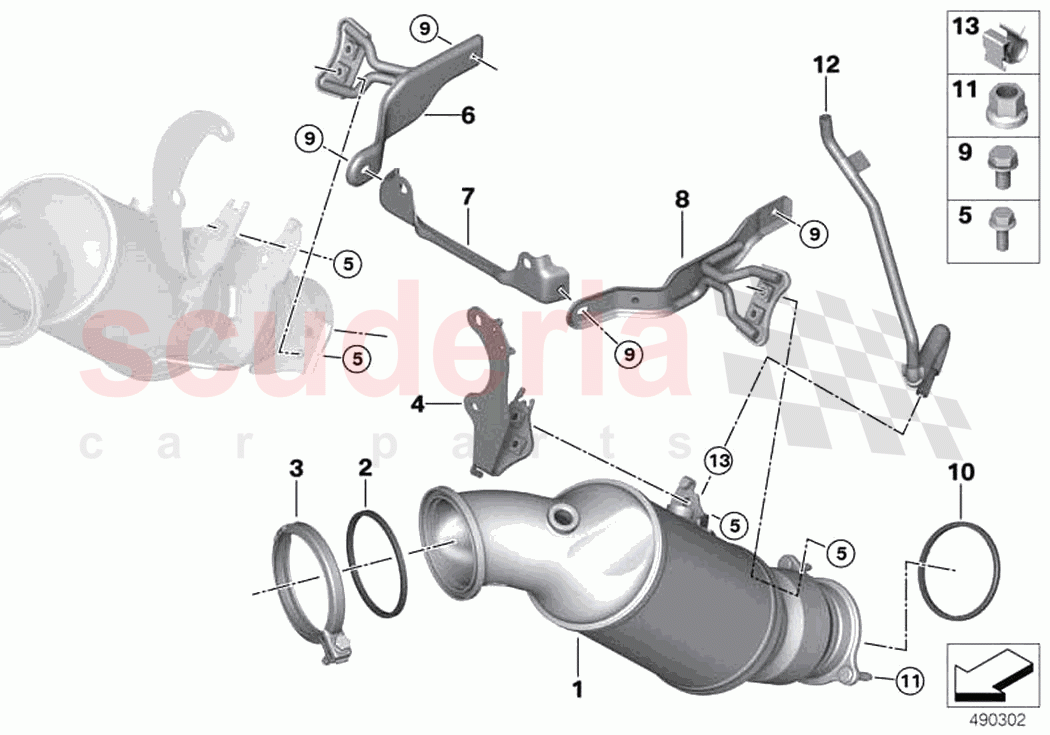 Engine compartment catalytic converter of Rolls Royce Rolls Royce Ghost Extended RR22(2019-2023)