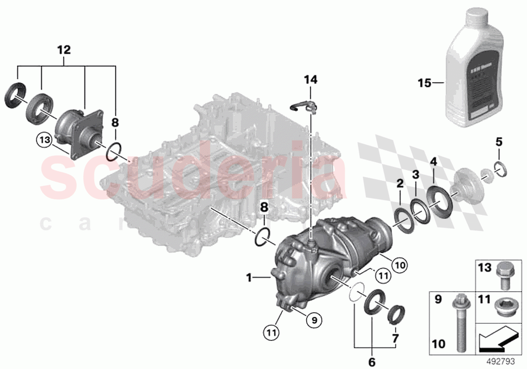 Front axle differential 175AL of Rolls Royce Rolls Royce Ghost Extended RR22(2019-2023)