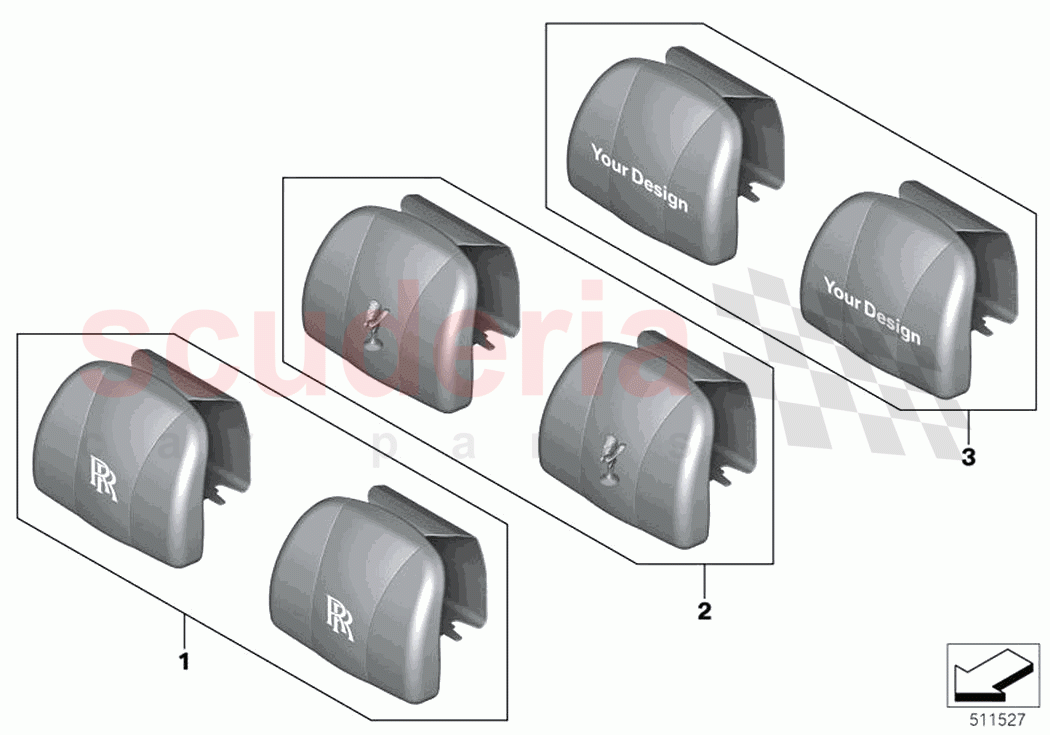 Retrofit Personalised Headrest Cushions of Rolls Royce Rolls Royce Ghost Extended RR22(2019-2023)