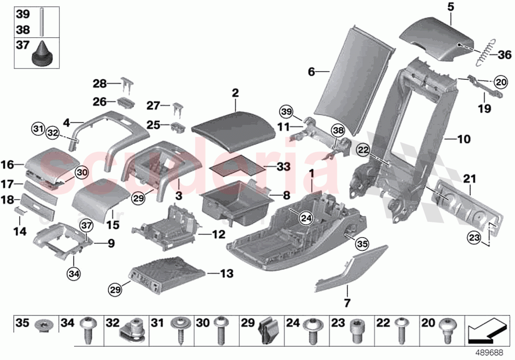 Seat rear centre armrest multifunct of Rolls Royce Rolls Royce Ghost Extended RR22(2019-2023)