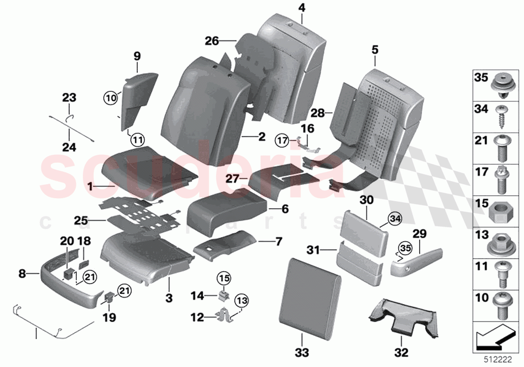 Seat rear cushion cover comfort seat of Rolls Royce Rolls Royce Ghost Extended RR22(2019-2023)