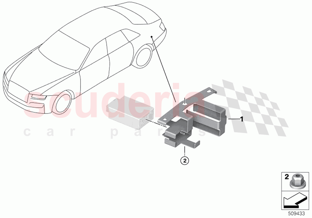 Holder light module Spirit of Ecstasy of Rolls Royce Rolls Royce Ghost Extended RR22(2019-2023)