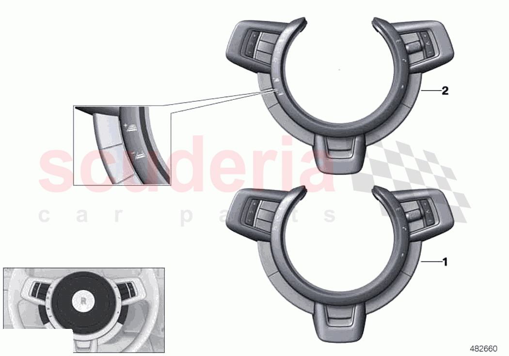 Steering wheel switch multifunction of Rolls Royce Rolls Royce Ghost Extended RR22(2019-2023)