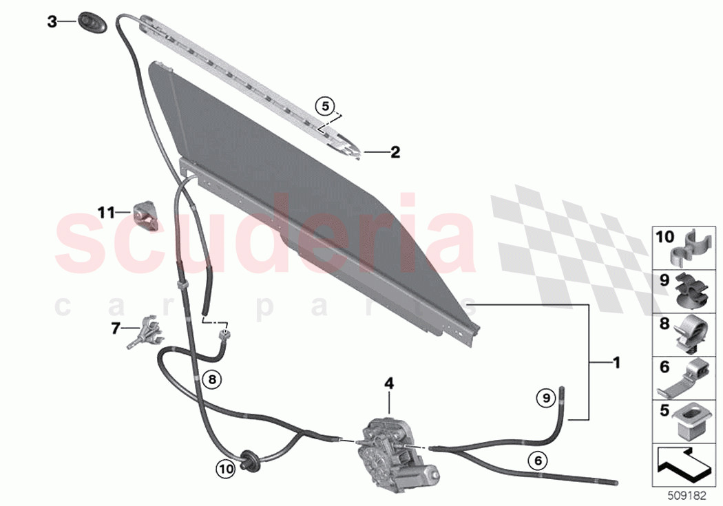 Roller sun visor rear door of Rolls Royce Rolls Royce Ghost Extended RR22(2019-2023)