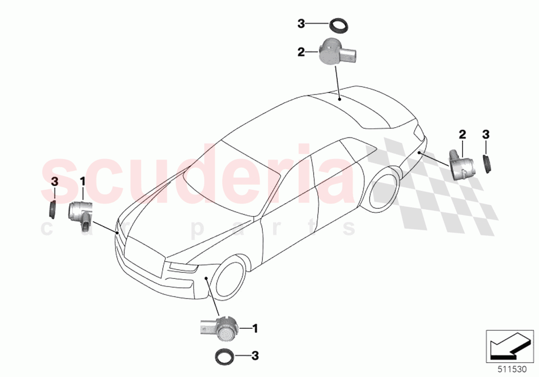 Ultrasonic sensor PMA of Rolls Royce Rolls Royce Ghost RR21(2019-2023)