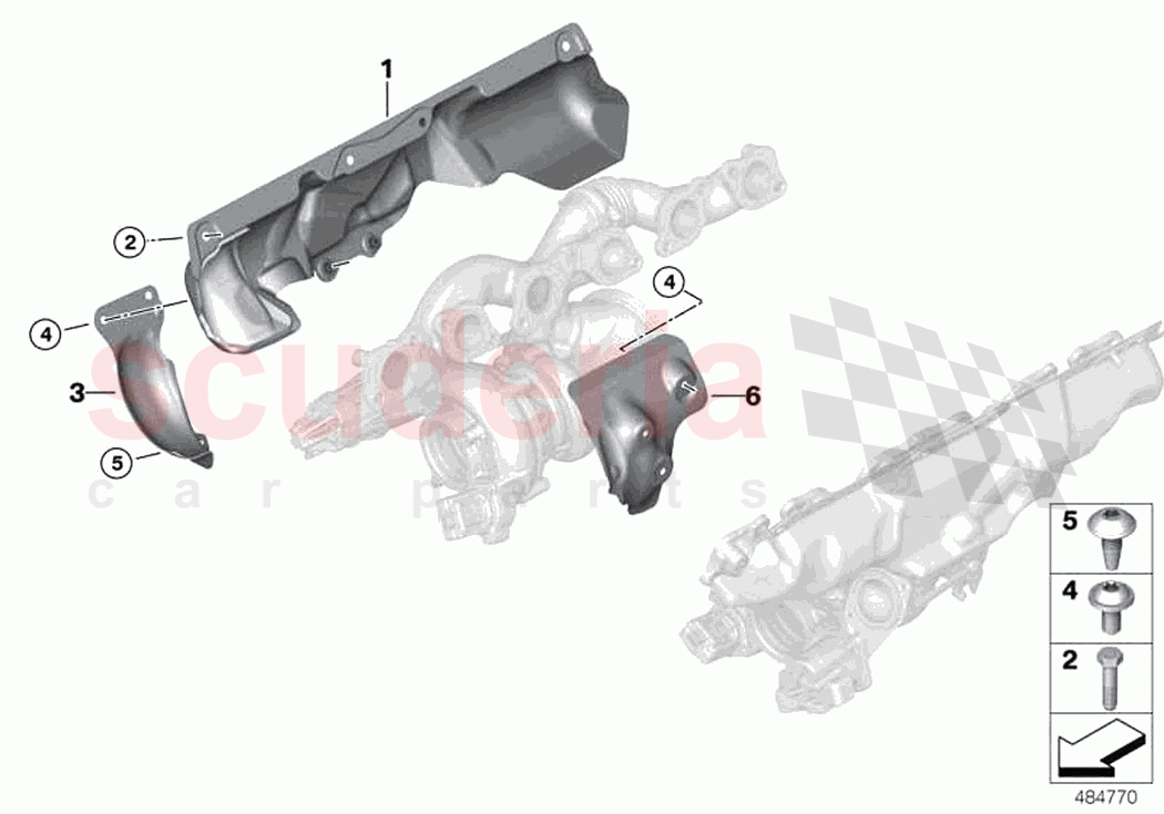 Exhaust turbocharger heat protection of Rolls Royce Rolls Royce Ghost RR21(2019-2023)