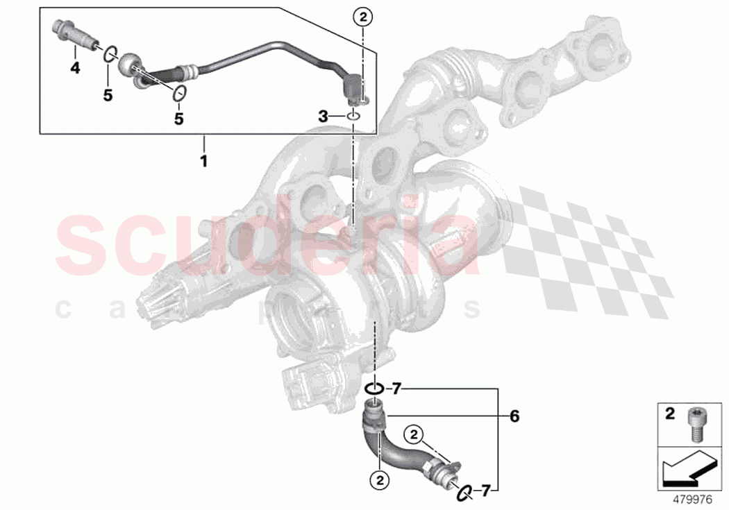 Exhaust turbocharger oil supply of Rolls Royce Rolls Royce Ghost RR21(2019-2023)