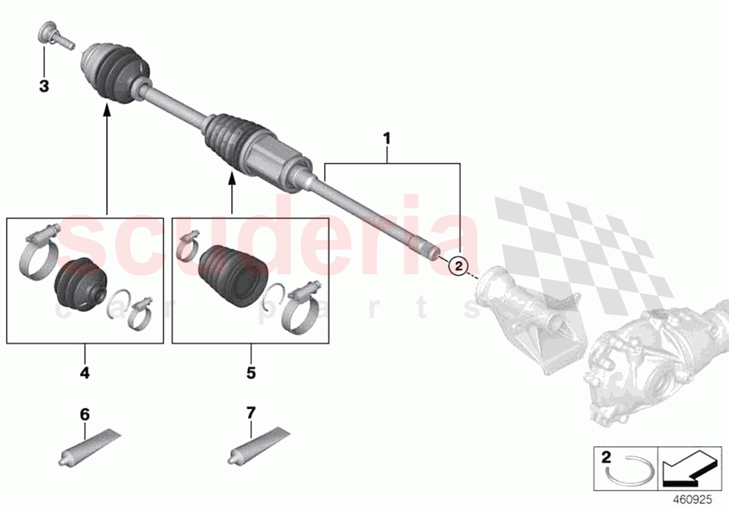 Output shaft front right all wheel of Rolls Royce Rolls Royce Ghost RR21(2019-2023)