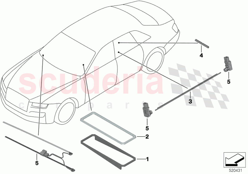 Fibre optic conductor vehicle interior of Rolls Royce Rolls Royce Ghost RR21(2019-2023)