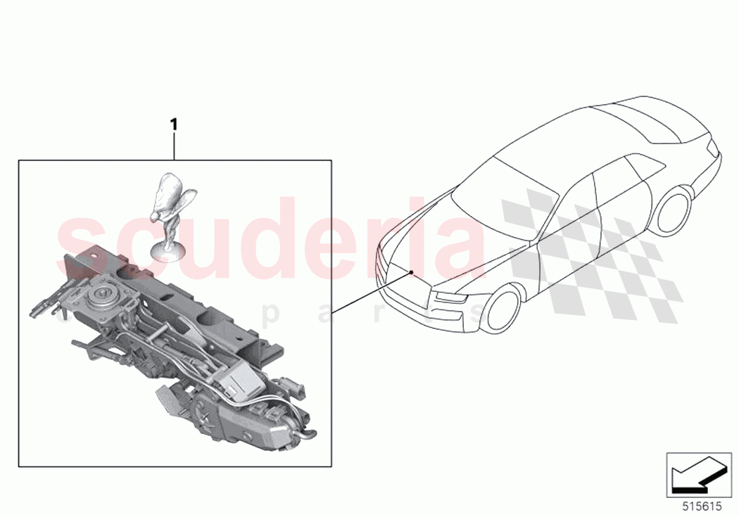 Retrofit illuminated Spirit of Ecstasy of Rolls Royce Rolls Royce Ghost RR21(2019-2023)