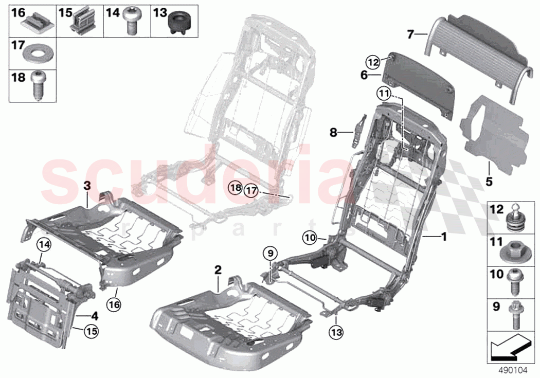 Seat rear seat frame comfort seat of Rolls Royce Rolls Royce Ghost RR21(2019-2023)