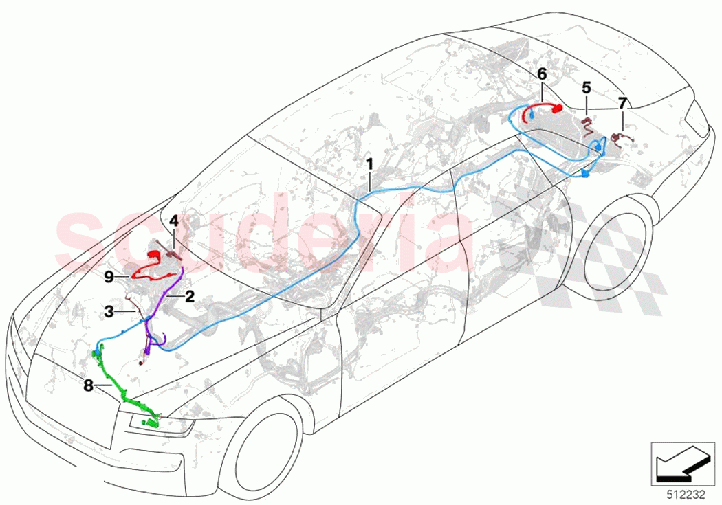 Battery cable earth cable of Rolls Royce Rolls Royce Ghost RR21(2019-2023)