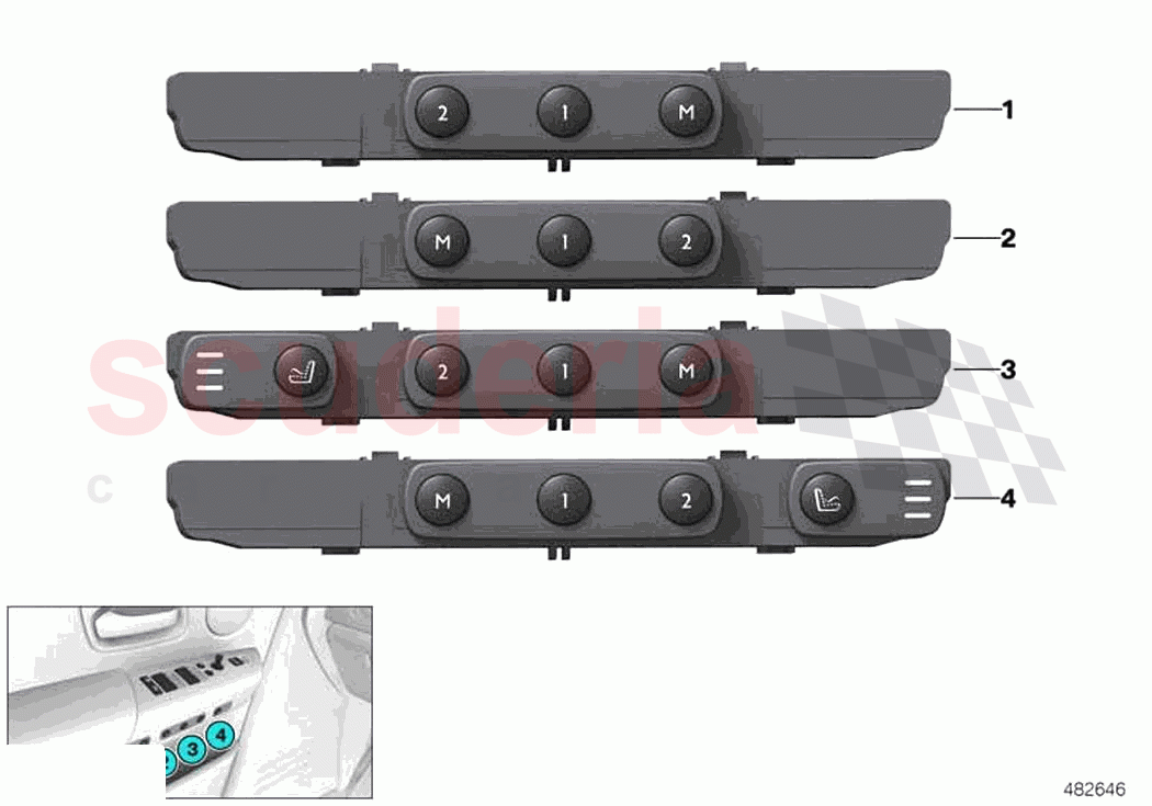 Seat functions passenger s side of Rolls Royce Rolls Royce Ghost RR21(2019-2023)