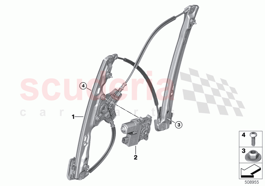 Door window lifting mechanism front of Rolls Royce Rolls Royce Ghost RR21(2019-2023)