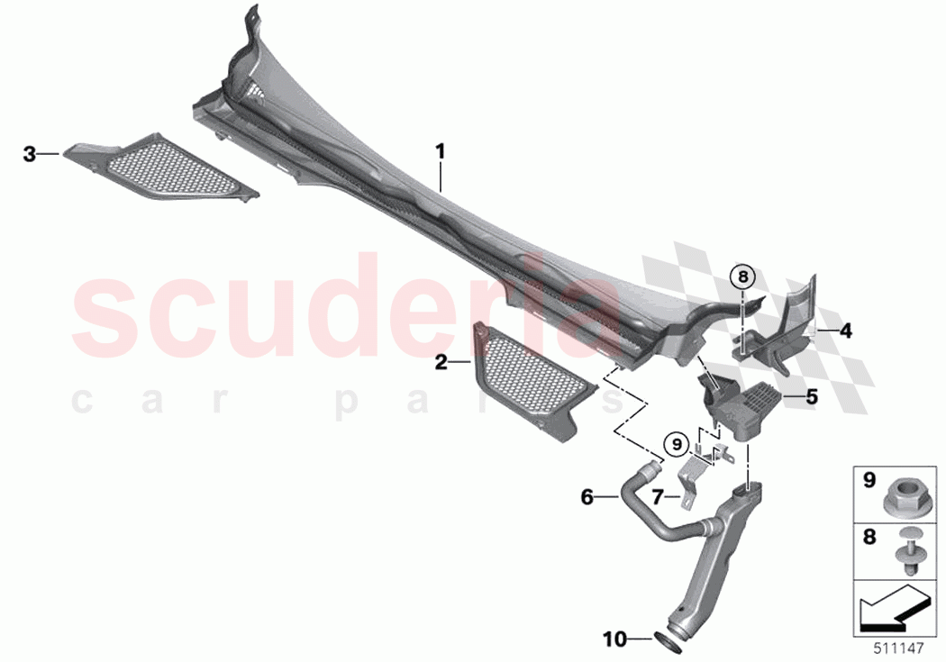 Trim panel cowl panel exterior of Rolls Royce Rolls Royce Ghost RR21(2019-2023)