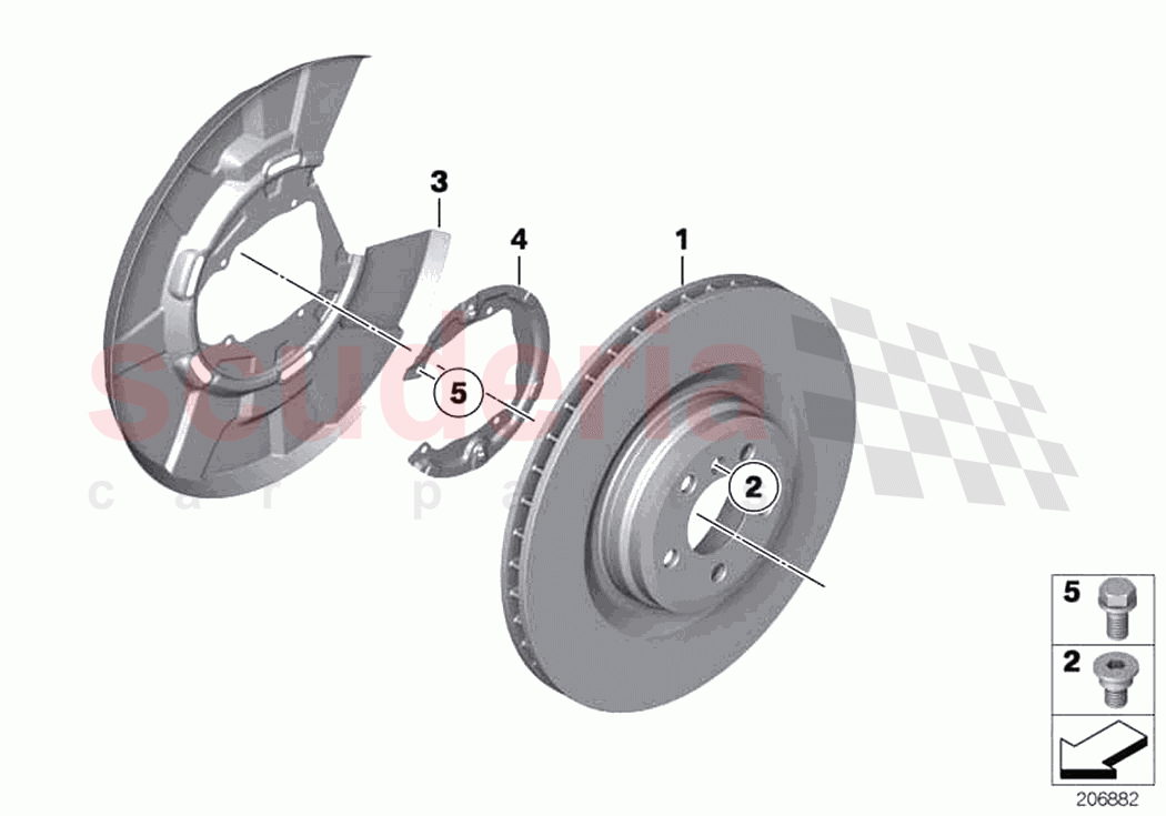 Rear wheel brake brake disc of Rolls Royce Rolls Royce Ghost RR4(2017-2019)