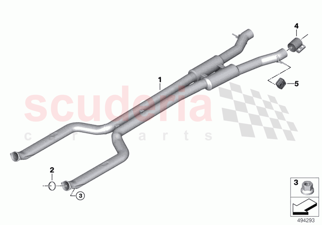 Centre silencer with tubes of Rolls Royce Rolls Royce Ghost RR4(2017-2019)
