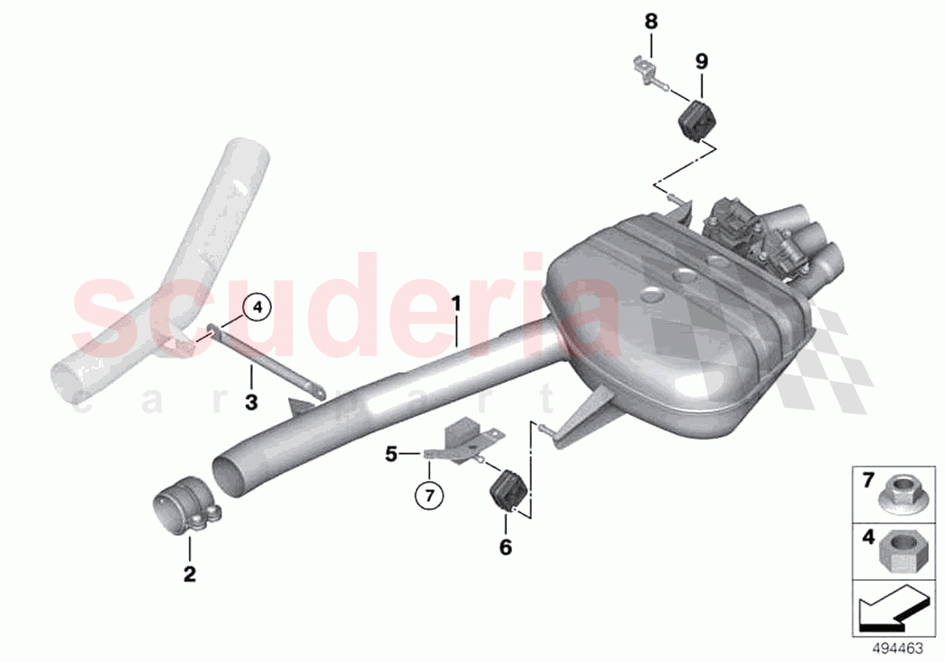 Exhaust system rear of Rolls Royce Rolls Royce Ghost RR4(2017-2019)