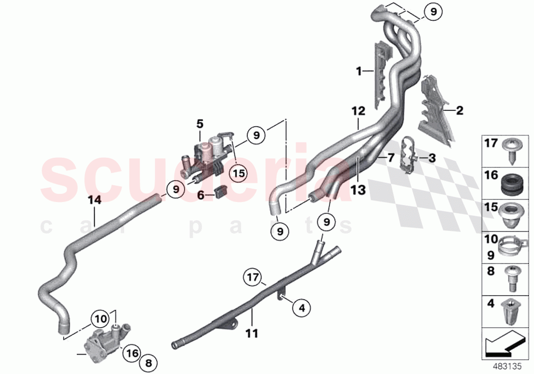 Water hoses pump valve N74 of Rolls Royce Rolls Royce Ghost RR4(2017-2019)