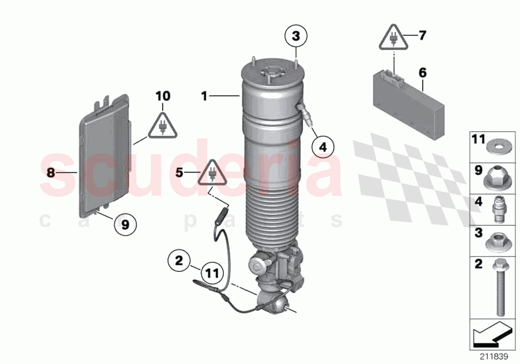 Air spring strut rear control units of Rolls Royce Rolls Royce Ghost RR4(2017-2019)