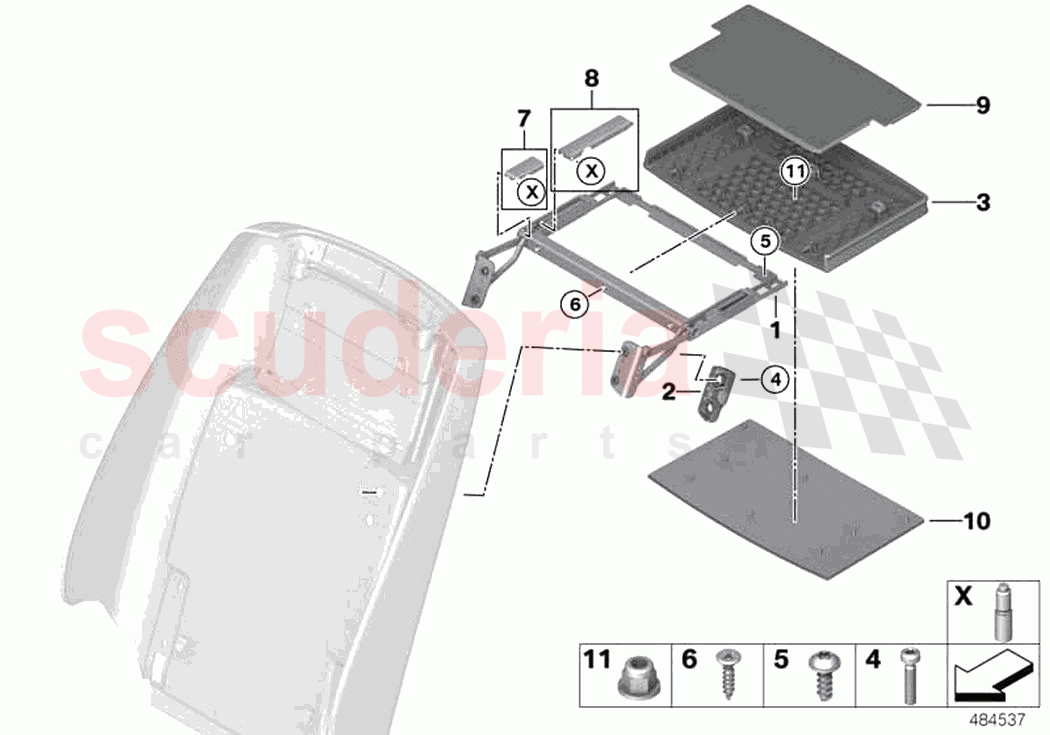 Fr seat picknick table wooden both sides of Rolls Royce Rolls Royce Ghost RR4(2017-2019)