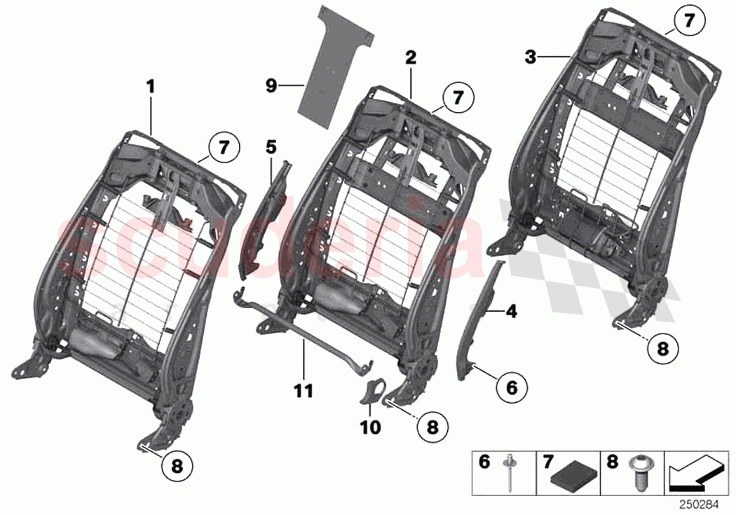 Seat front backrest frame of Rolls Royce Rolls Royce Ghost RR4(2017-2019)