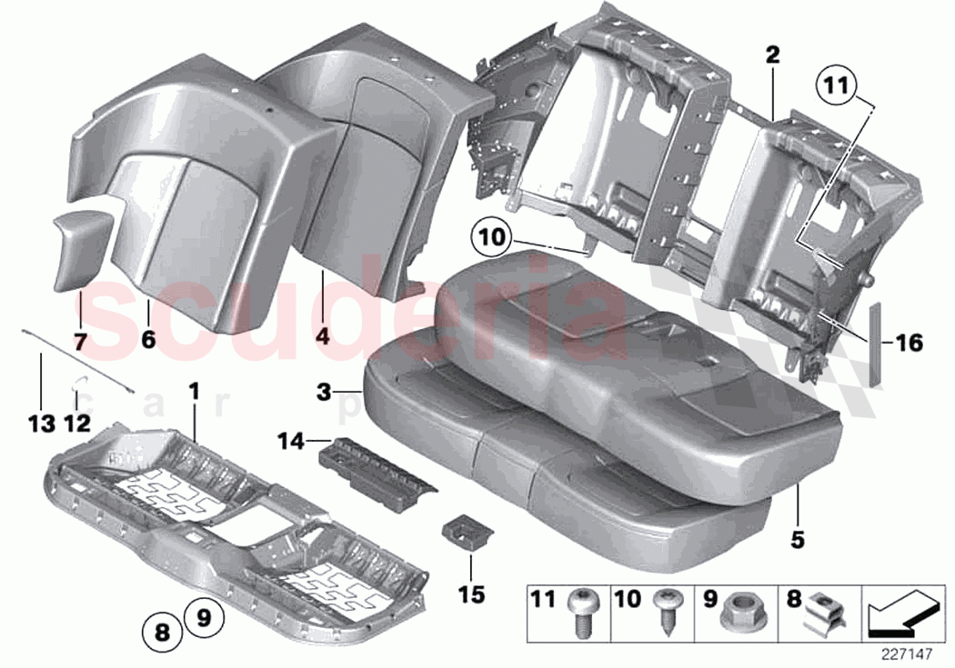 Seat rear cushion cover basic seat of Rolls Royce Rolls Royce Ghost RR4(2017-2019)