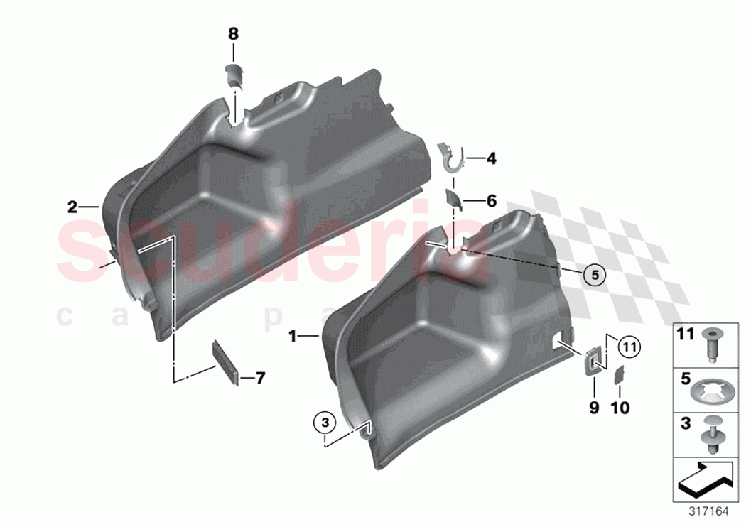 Lateral trunk floor trim panel of Rolls Royce Rolls Royce Ghost RR4(2017-2019)