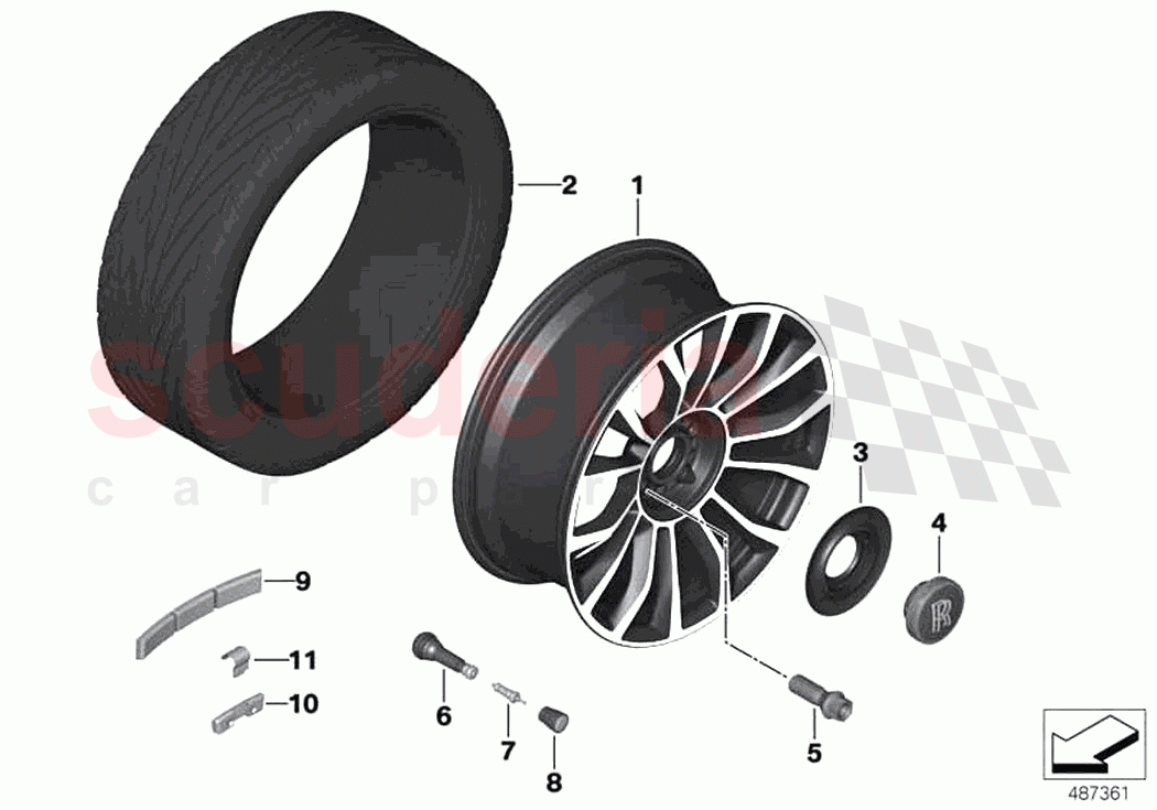 Light alloy wheel styling 710 of Rolls Royce Rolls Royce Ghost RR4(2017-2019)