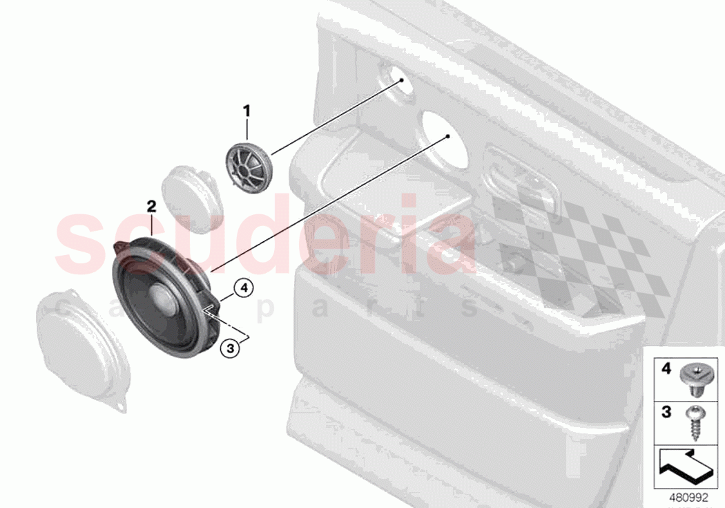 Single parts f rear door loudspeaker of Rolls Royce Rolls Royce Phantom Extended RR12(2017-2023)